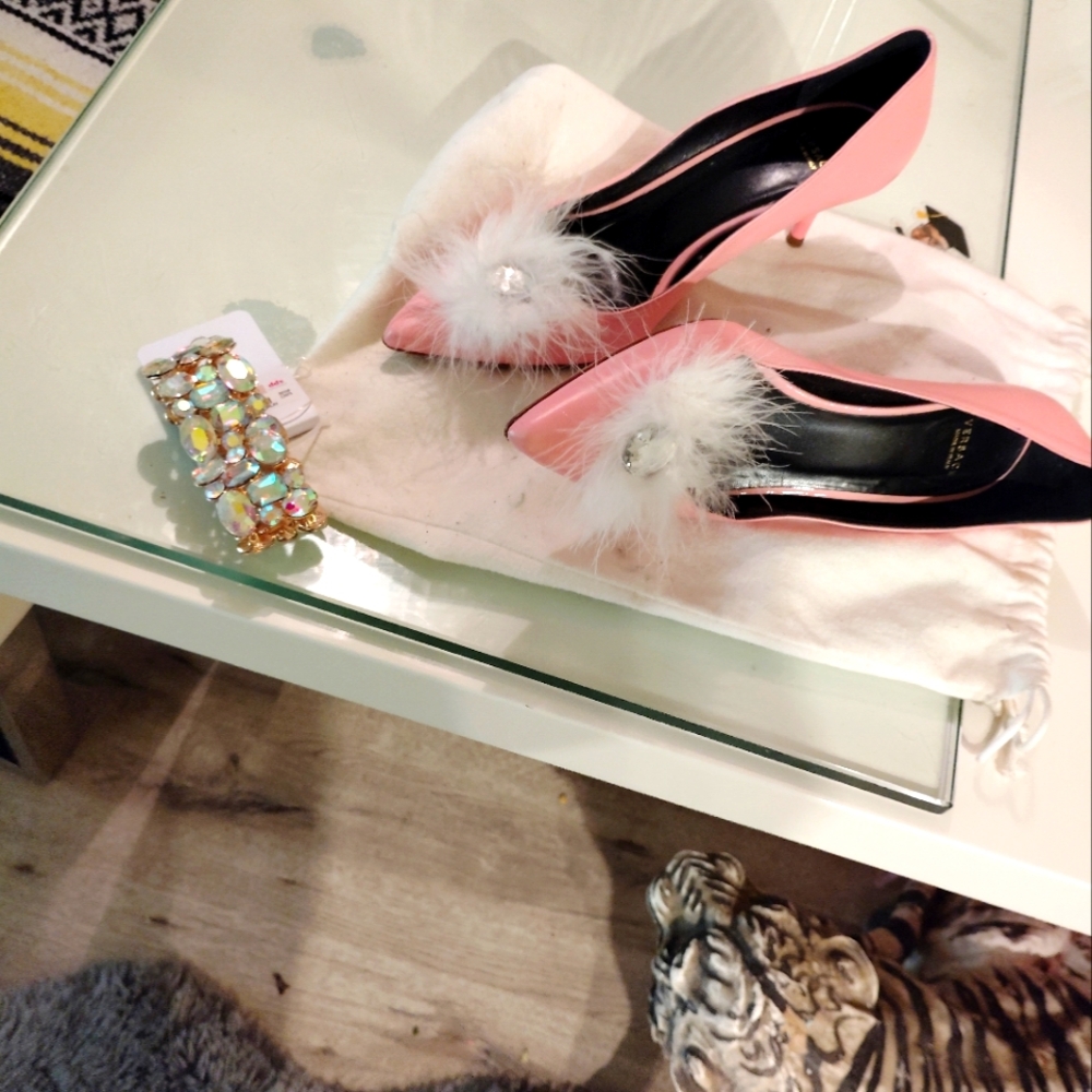 Versace slip on short heel